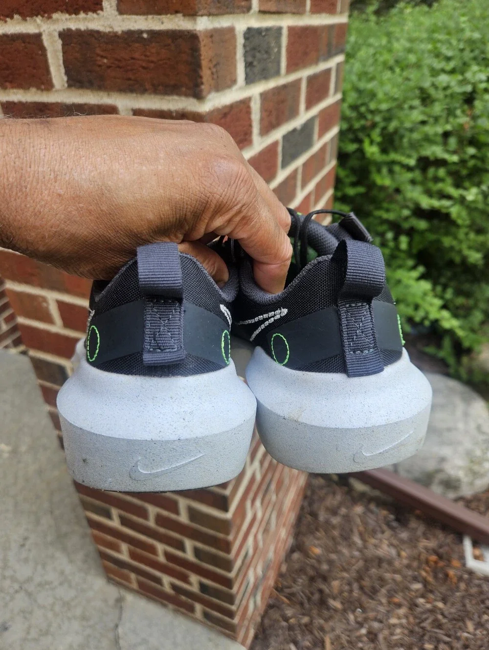 Nike Kids Black Sneakers with Neon Green Accents